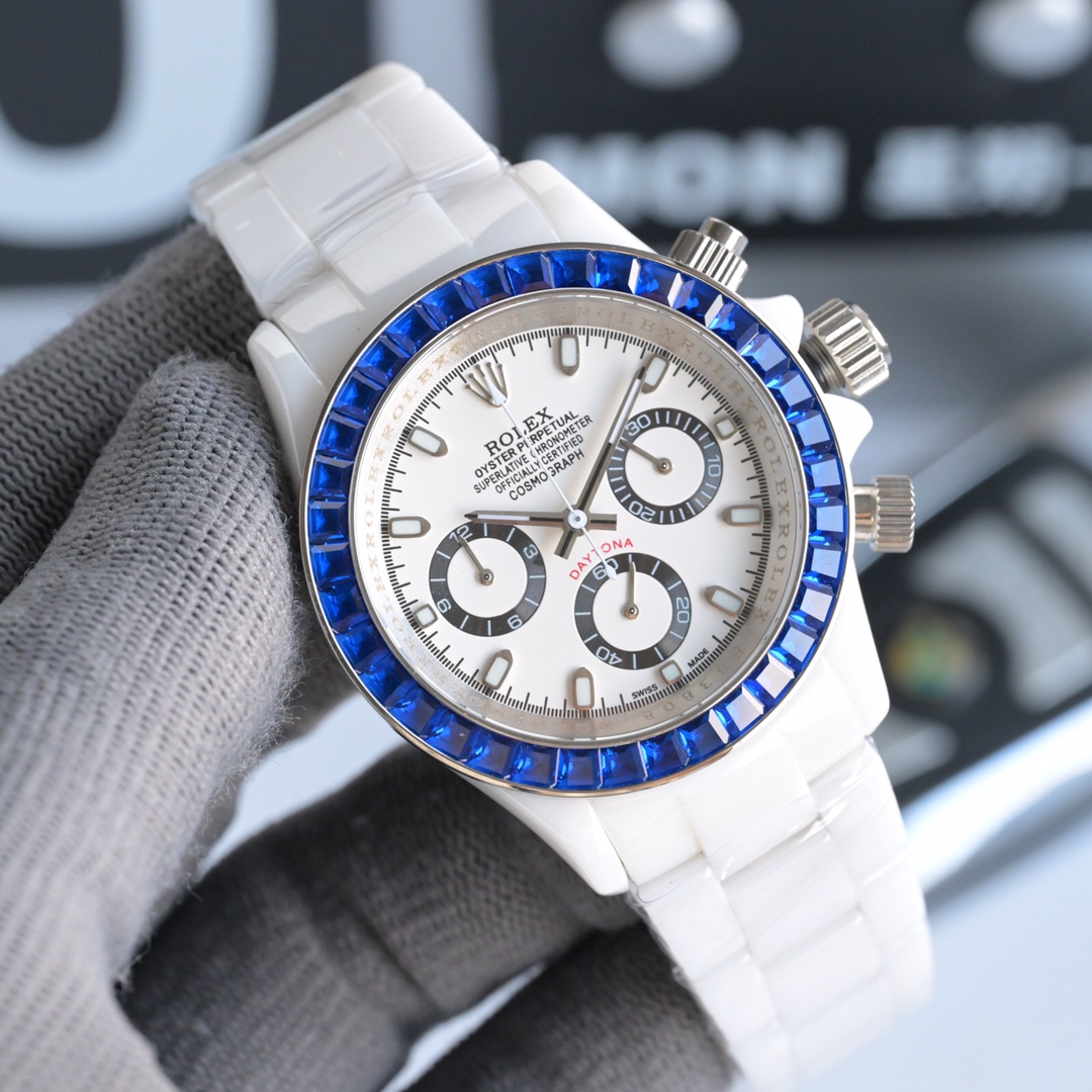ROLEX Daytona Ceramic Case Super-Luminova Quartz Movement Chronograph 43mm Mechanical Watches