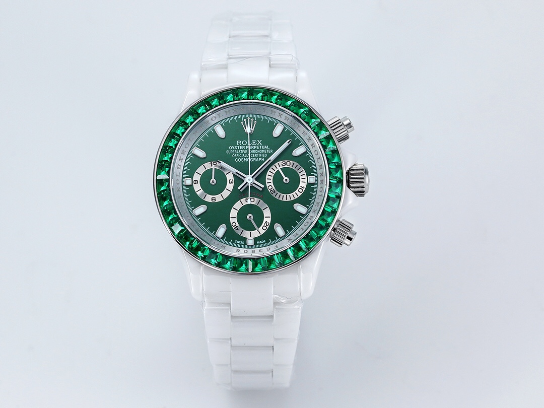 ROLEX Daytona Ceramic Case Super-Luminova Quartz Movement Chronograph 43mm Mechanical Watches