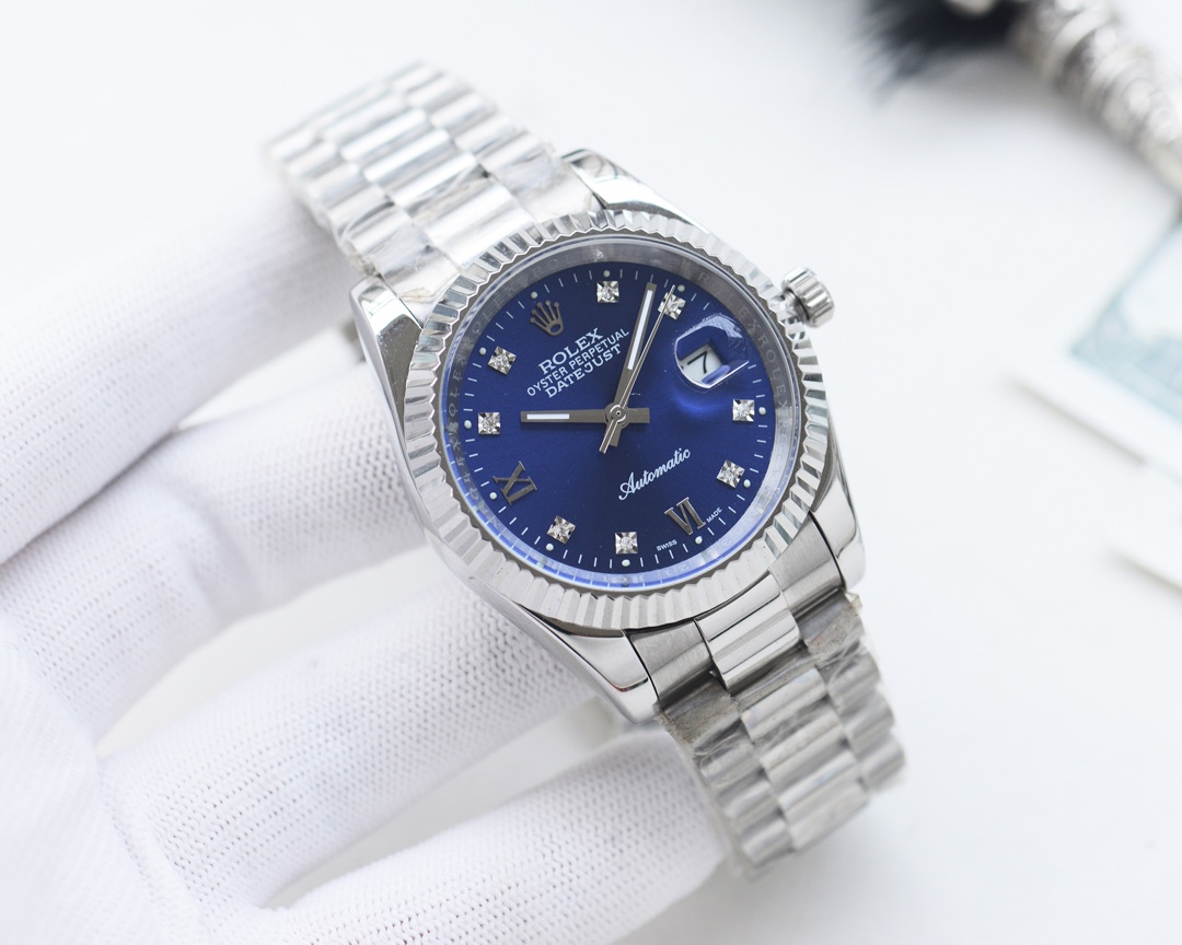 ROLEX Datejust Men's Women's 316L Stainless Steel Stainless Steel Case Swarovski Mechanical Watches