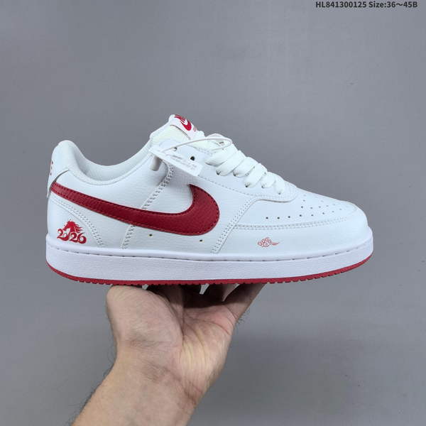 NIKE COURT VISION 1 LOW IS A LOW-TOP SHOE AVAILABLE IN WHITE, BLUE, AND YELLOW. WITH WHITE AS ITS DOMINANT COLOR, IT'S HIGHLY VERSATILE AND EASY TO PAIR WITH VARIOUS OUTFITS. ADDITIONALLY, SIDES OF SHOE FEATURE DISTINCTIVE DECORATIVE ELEMENTS (E.G.,