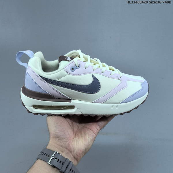 NEW NIKE AIR MAX DAWN CUSHIONED RUNNING SHOE FEATURES AN INNOVATIVE OUTSOLE AND UPPER DESIGN, ENHANCED DURABILITY THROUGH SPECIALLY ENGINEERED STRUCTURAL DETAILS, AND OFFERS ADDITIONAL SIZE OPTIONS.