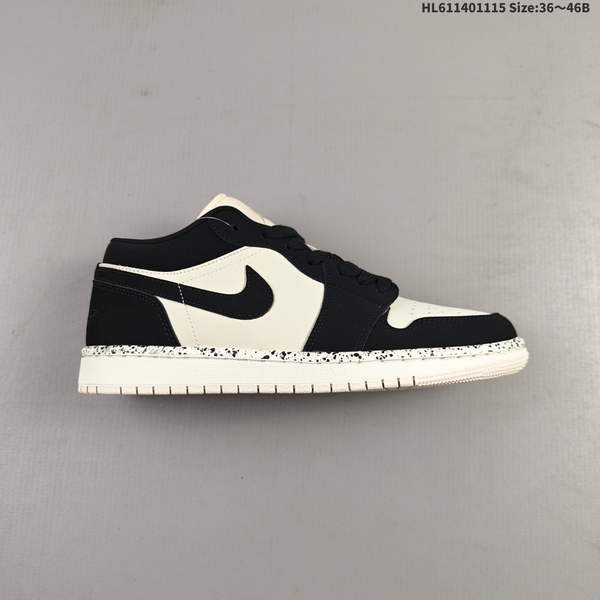 NIKE AIR JORDAN 1 LOW AJ1 – A LOW-TOP CASUAL SNEAKER WITH A SYNCHRONIZED COLOR SCHEME, CRAFTED FROM LEATHER, FEATURING A PROPERLY FITTED RUBBER INSOLE, FOUR-LINE STITCHING, AND ORIGINAL MANUFACTURER'S WOVEN LOGO.