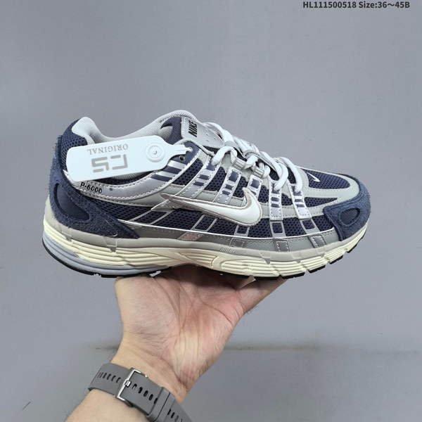 NIKE P-6000 IS A RETRO-STYLE CASUAL URBAN RUNNING SHOE WITH A LOW PROFILE, DESIGNED FOR DAILY COMMUTING. IT FEATURES BREATHABLE MESH FABRIC COMBINED WITH LEATHER AND SYNTHETIC UPPERS, FAITHFULLY RECREATING DESIGN OF EARLY NIKE MODELS.