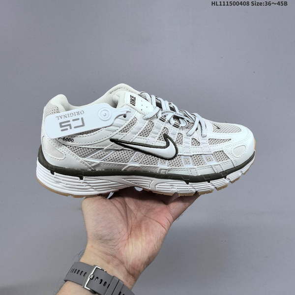 NIKE P-6000 IS A RETRO-STYLE CASUAL URBAN RUNNING SHOE WITH A LOW PROFILE, DESIGNED FOR DAILY COMMUTING. IT FEATURES BREATHABLE MESH FABRIC COMBINED WITH LEATHER AND SYNTHETIC UPPERS, FAITHFULLY RECREATING DESIGN OF EARLY NIKE MODELS.