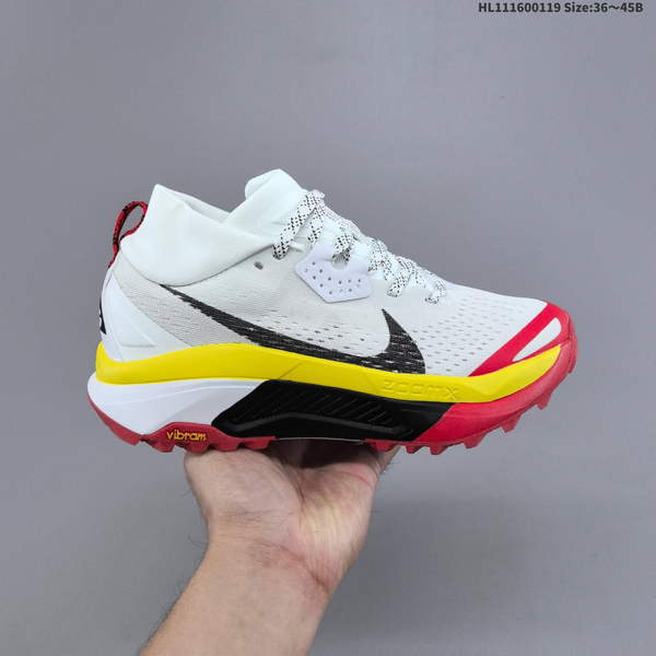 NIKE ACG ZEGAMA TRAIL 6 MESH BREATHABLE RUNNING SHOE COMBINES A SLEEK DESIGN WITH SUPERIOR FOOT SUPPORT, FEATURING A CLEVER INTEGRATION OF HEEL LINING AND MIDFOOT DYNAMIC SUPPORT.