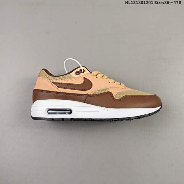 NIKE AIR MAX 1 – A CUSHIONED, SHOCK-ABSORBING, AND DURABLE SPORTS SHOE MADE FROM LEATHER, FABRIC, OR PATENT LEATHER FOR A PREMIUM FEEL ON FRONT.