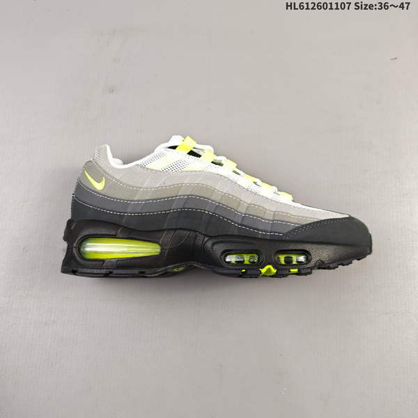 NIKE AIR MAX 95 OG FEATURES A RETRO-INSPIRED FULL-SOLE AIR-CUSHIONED EVA MIDSOLE THAT DELIVERS LIGHTWEIGHT COMFORT AND SUPERIOR SHOCK ABSORPTION, BUILDING ON COMFORT AND CUSHIONING TECHNOLOGY THAT MADE ORIGINAL MODEL ICONIC.