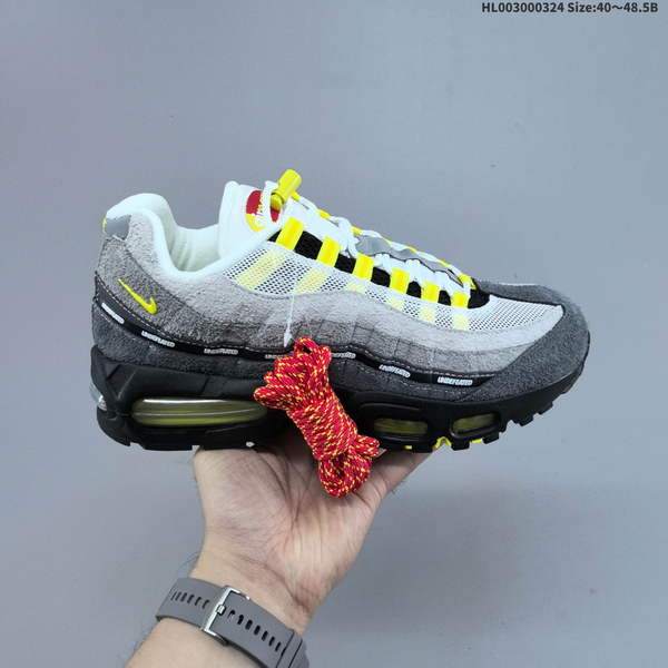 UNDEFEATED X NIKE AIR MAX 95 SP UND X NIKE MAX95 LOW-TOP MODEL, A SHANGHAI LIMITED-EDITION COLLABORATION IN GRAY-AND-YELLOW COLORWAY, FEATURES A PREDOMINANTLY GRAY DESIGN.
