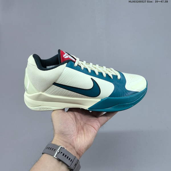 CAITLIN CLARK X NIKE KOBE 5 PROTRO COCONUT MILK BRIGHT SPRUCE – A LOW-TOP VERSION OF KOBE 5 SNEAKER.