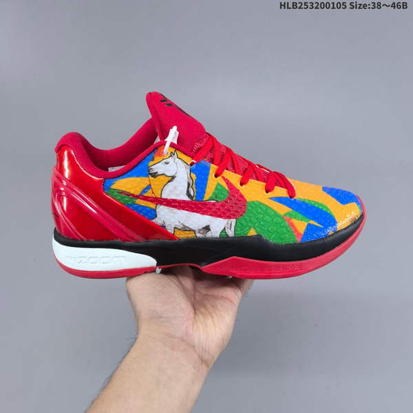 KOBE 6 LIMITED EDITION SHOWCASES QUINTESSENTIAL CHINESE AESTHETICS: FIERY FLAME PATTERNS WRAP AROUND SHOE BODY, WHILE BOLD BLACK-AND-WHITE COLOR CONTRASTS DEFINE ITS CLASSIC SILHOUETTE. HORSE MOTIF ON SIDE ADDS PERFECT FINISHING TOUCH.