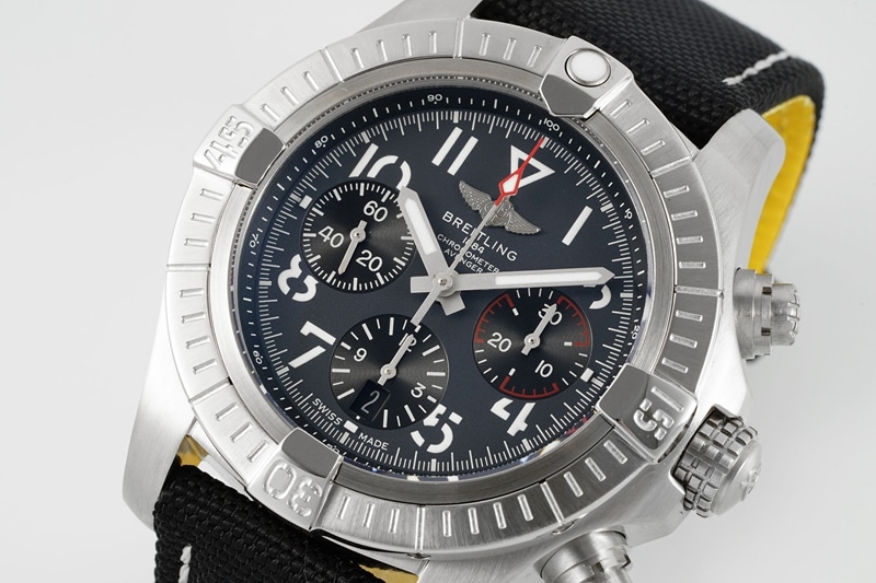 BLS factory Breitling Avengers top-tier watch B01chronograph2024 latest style black dial nylon bracelet back through 1