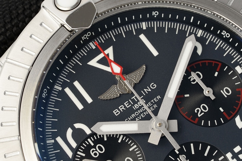 BLS factory Breitling Avengers top-tier watch B01chronograph2024 latest style black dial nylon bracelet back detail 1