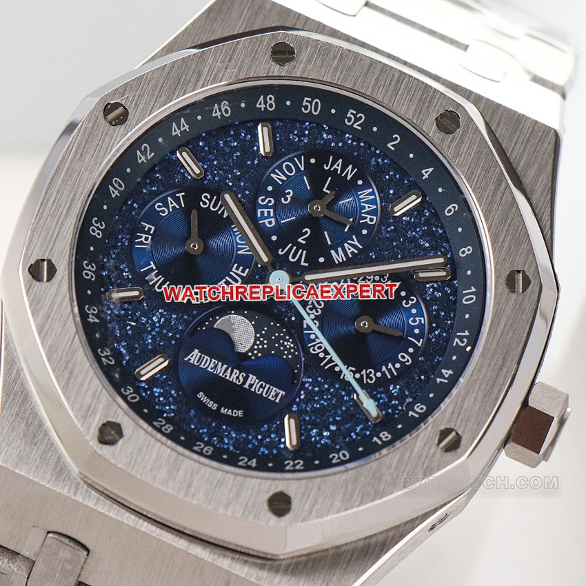 Audemars PiguetRoyal Oak1:1super cloneblue dial perpetual calendar 26574STfront live photo