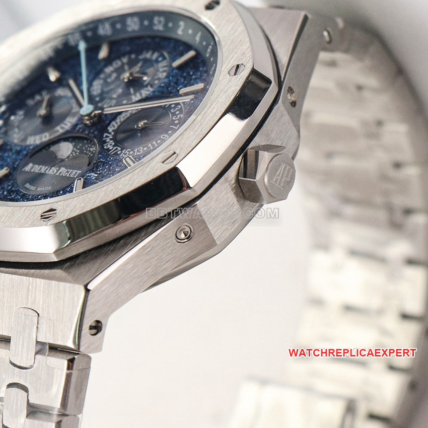 Audemars PiguetRoyal Oak1:1super cloneblue dial perpetual calendar 26574STside live photo