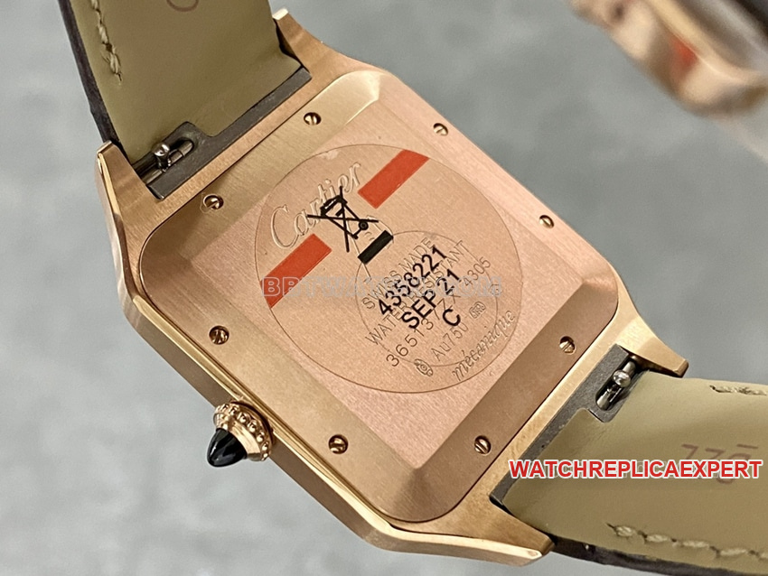 F1 factory Cartier Santos gray plate rose gold large size WGSA0032caseback live photo