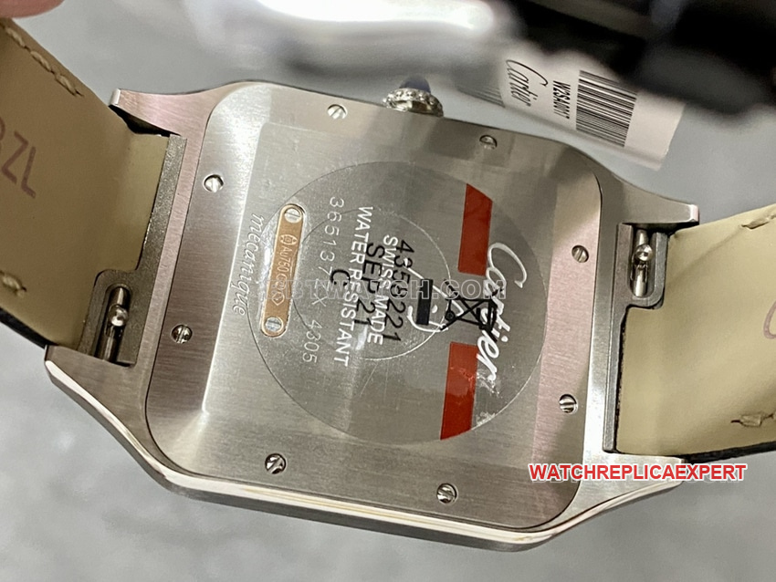 F1 factory Cartier Santos top-tier replicasilver dialrose gold ring large size W2SA0017caseback live photo