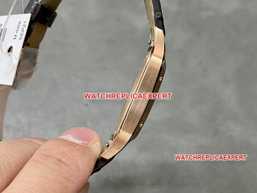 F1 factory Cartier Santos top-tier 1:1high-quality replicasilver dialrose gold medium size WGSA0021side live photo