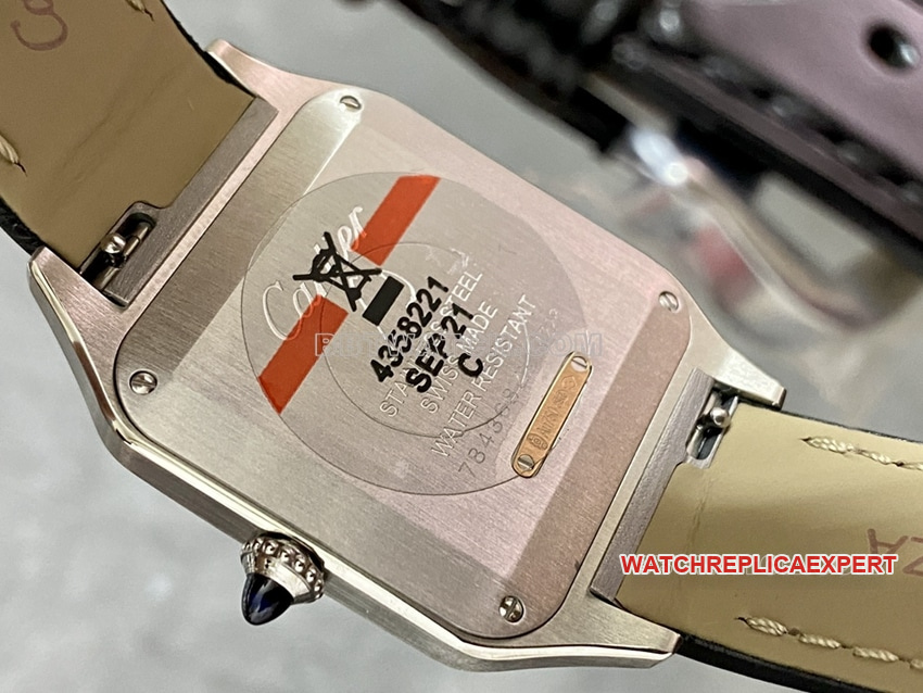 F1 factory Cartier Santos top-tier 1:1super clonesilver dialrose gold ring medium size W2SA0011caseback live photo