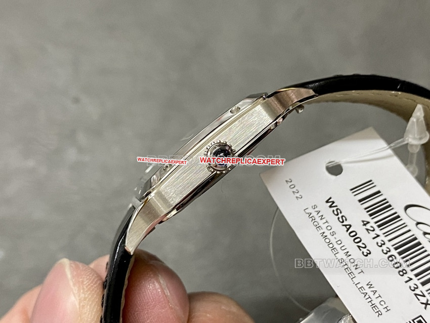 F1 factory Cartier Santos top-tier replicablack dial trumpet side live photo