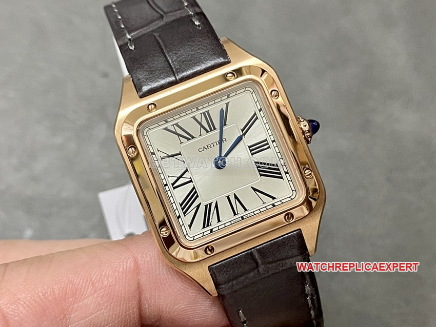 F1 factory Cartier Santos super A silver plate rose gold small WGSA0022 front real picture