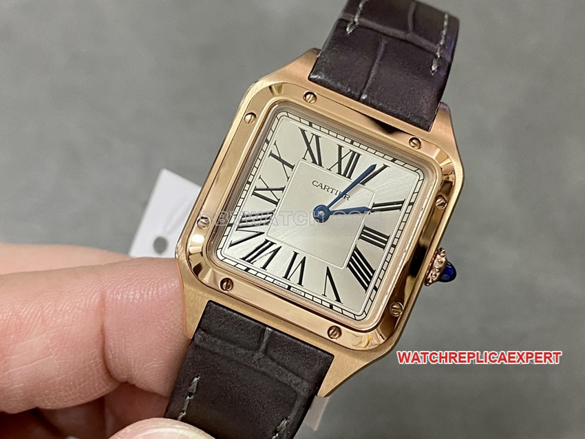 F1 factory Cartier Santos super A silver plate rose gold small WGSA0022 front real picture