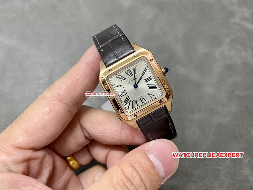 F1 factory Cartier Santos super A silver plate rose gold small WGSA0022 front real picture