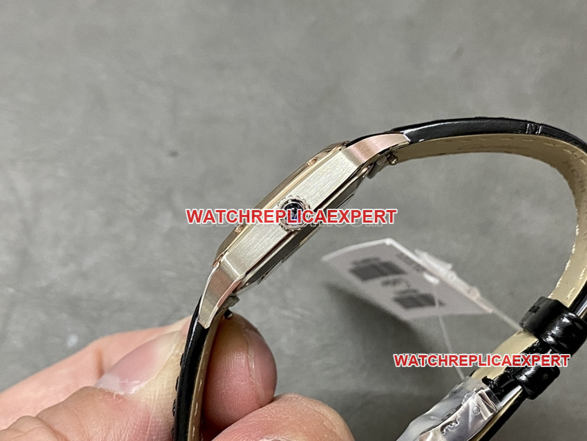 F1 factory Cartier Santos 1:1super clonesilver dialrose gold circle trumpet W2SA0012side live photo