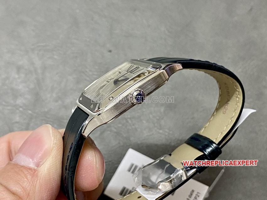 F1 factory Cartier Santos super clonesilver dial small size WSSA0023side live photo