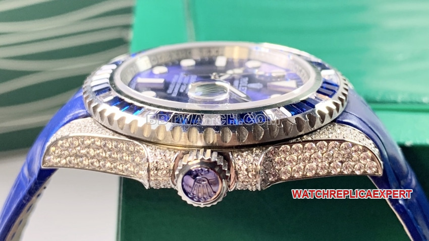 Rolex Submariner top blue plate diamond ring strap models side actual photo