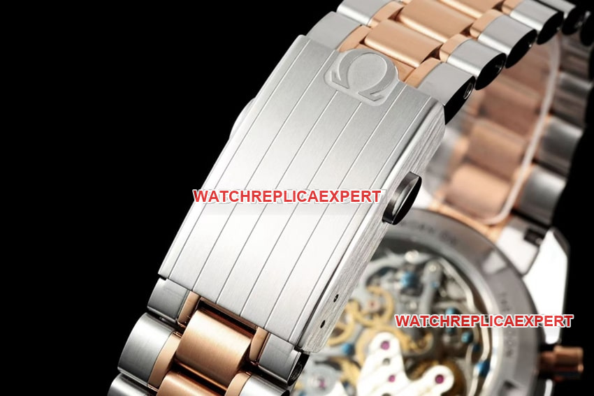 Omega pink gold steel bracelet model 310.20.42.50.99.001braceletlive photos
