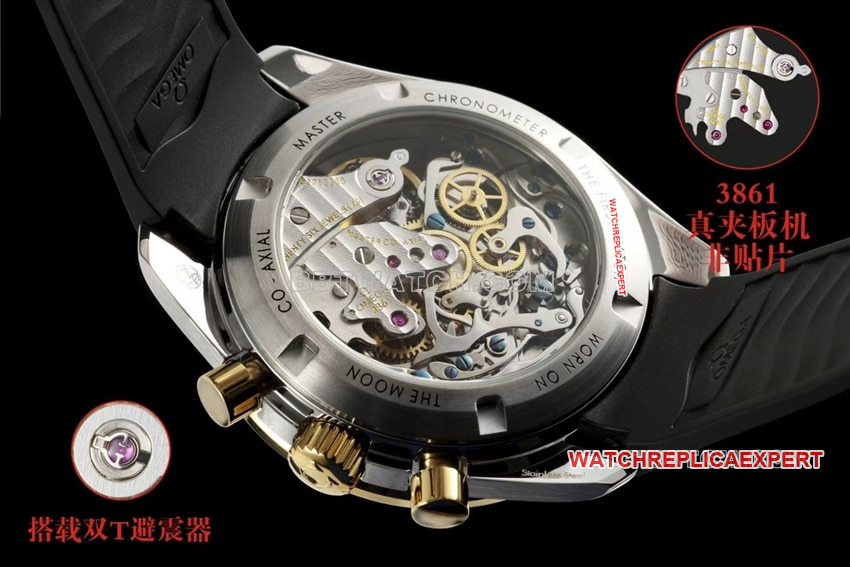 Omega Speedmaster top-tier 1:1super clonesilver dial rubber model 310.20.42.50.02.001caseback live photo