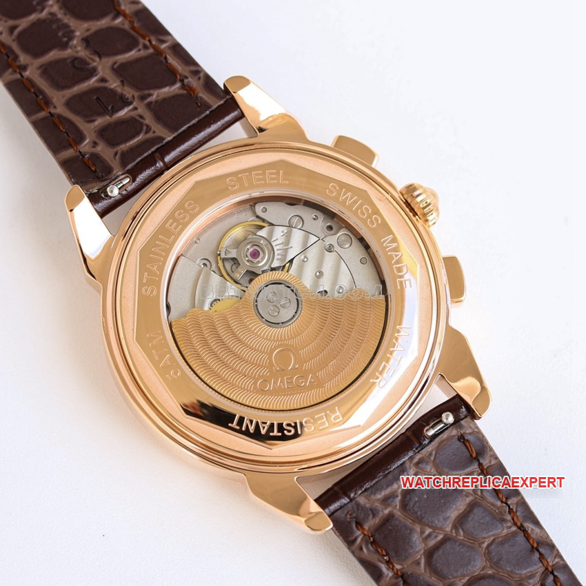 Omega Speedmaster Top Brown Blue Plate Belt Model 332.10.41.51.01.022 Back Actual Picture