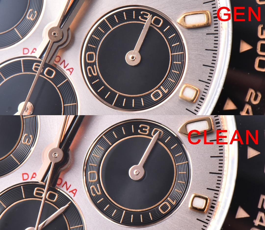 C factory rose goldDaytona genuine and fake comparison review Rolextop-tier watch front comparison picture