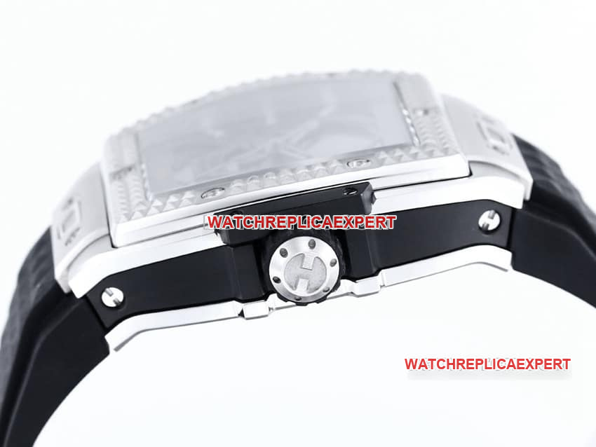 TW factory Hublot1:1super skull and hourglass patch pattern dial rubber style side live photo