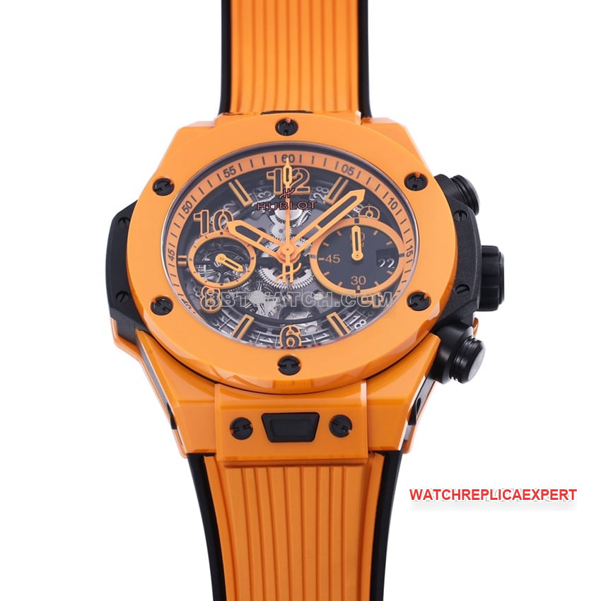 BBF factory Hublotsuper hollow plate orange rubber model 441.CU.5910.RXfront live photo