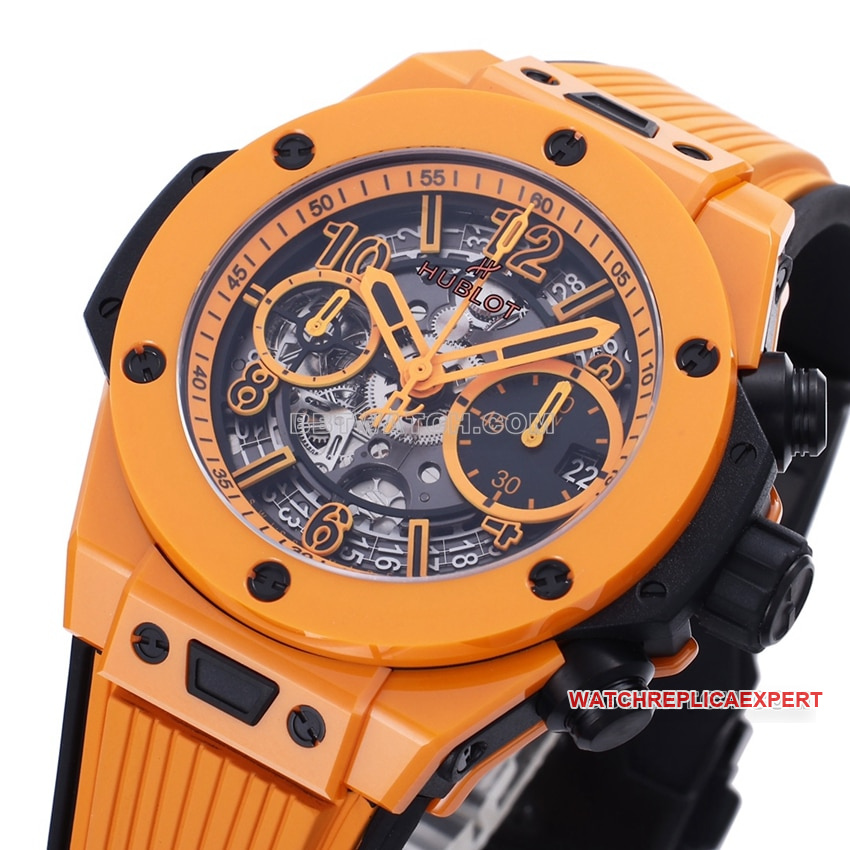 BBF factory Hublotsuper hollow plate orange rubber model 441.CU.5910.RXfront live photo