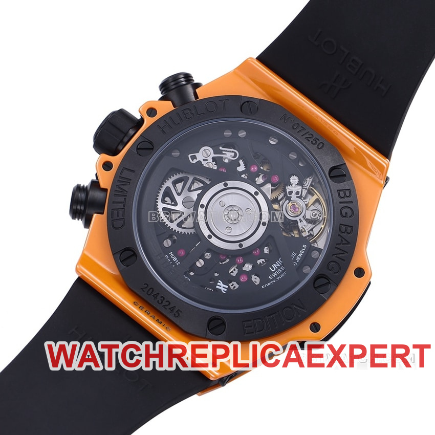 BBF factory Hublotsuper hollow plate orange rubber model 441.CU.5910.RXcaseback live photo