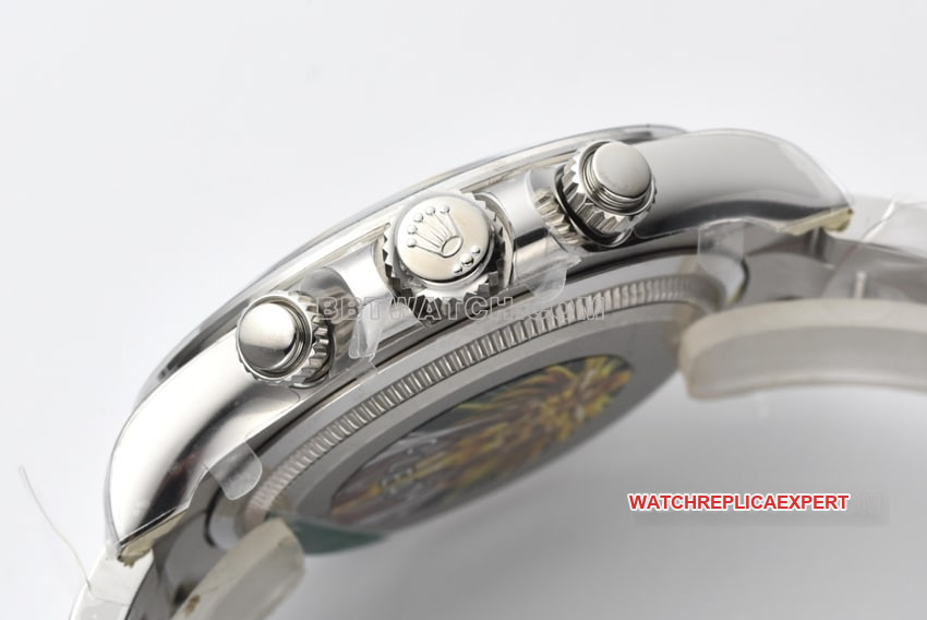 C factory RolexDaytona1:1top-tier replicawhite gold cement gray 4131steel bracelet model side live photo
