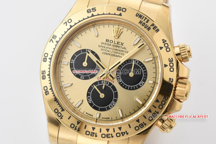 Factory C RolexDaytonatop-tier 1:1high-quality replicayellow gold4131steel bracelet front live photo