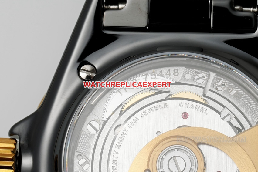 Chaneltop-tier replicablack dialyellow goldceramic bezelsteel bracelet model H9541caseback live photo