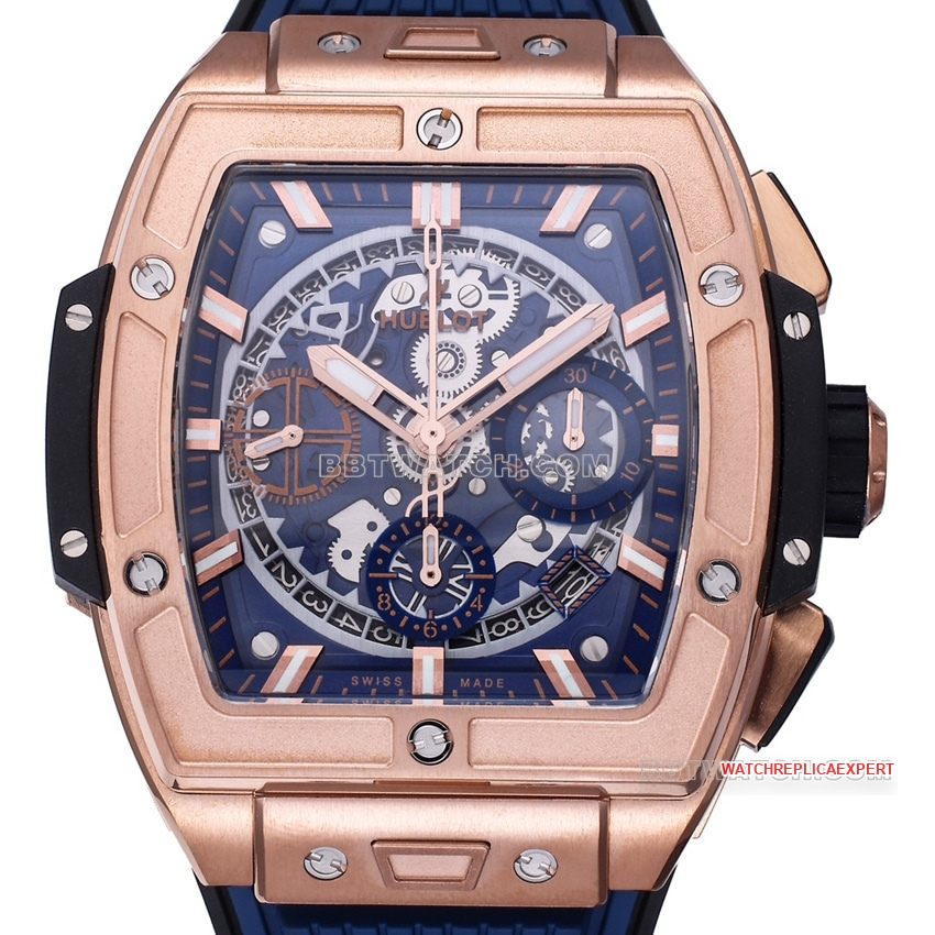 BBF factory Hublot super A blue skeleton disk 642.OX.7180.RX front real picture