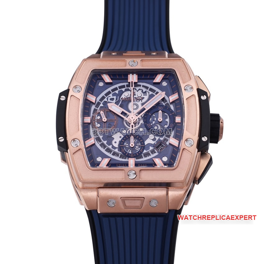BBF factory Hublot super A blue skeleton disk 642.OX.7180.RX front real picture