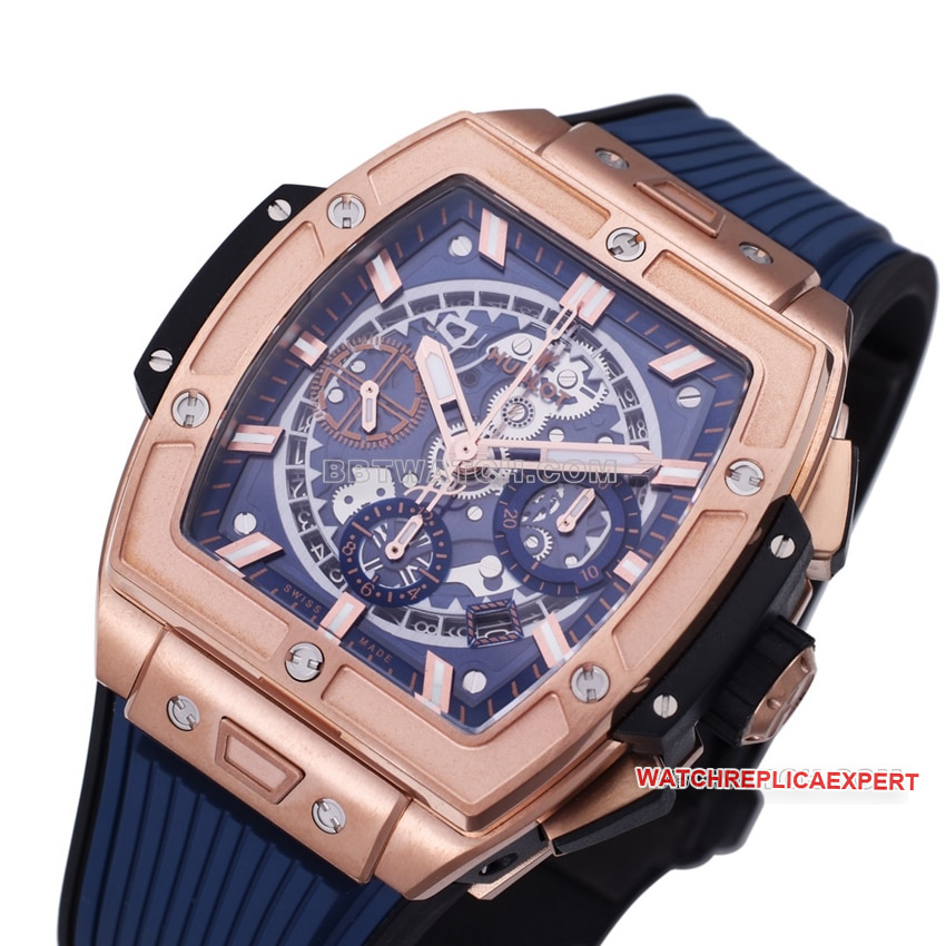 BBF factory Hublot super A blue skeleton disk 642.OX.7180.RX front real picture
