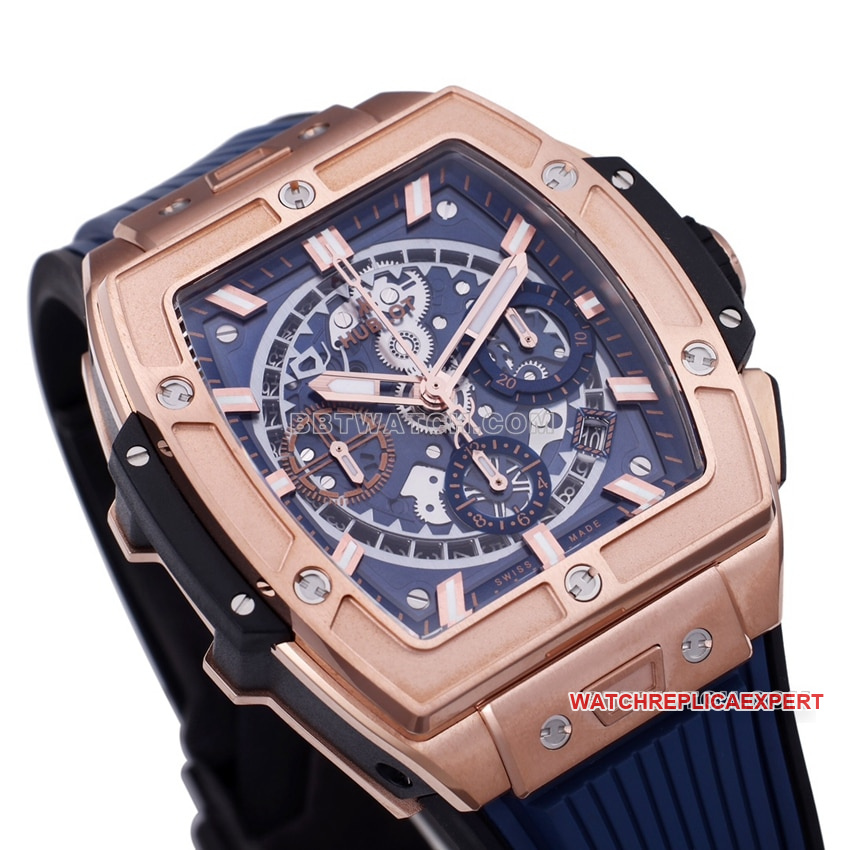 BBF factory Hublot super A blue skeleton disk 642.OX.7180.RX front real picture
