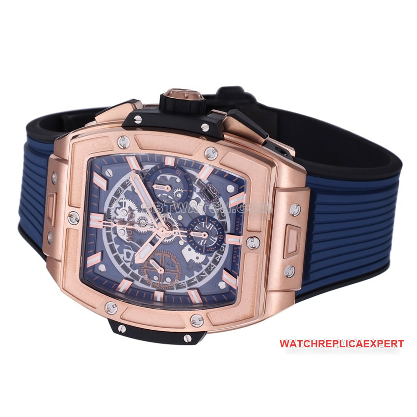BBF factory Hublot super A blue skeleton disk 642.OX.7180.RX front real picture