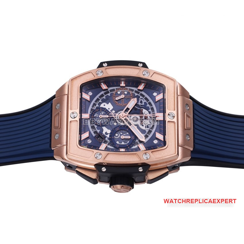 BBF factory Hublot super A blue skeleton disk 642.OX.7180.RX front real picture