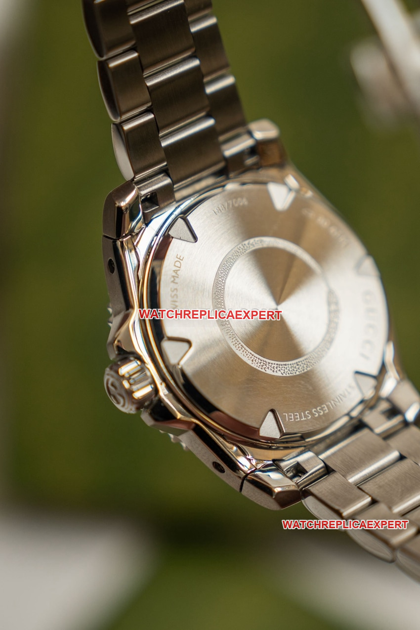 Gucci super clone2024 new black dialsteel bracelet model YA136353caseback live photo