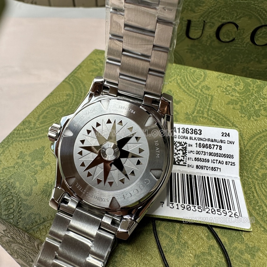 Gucci 1:1super clone2024 new blue dialsteel bracelet model YA136362caseback live photo