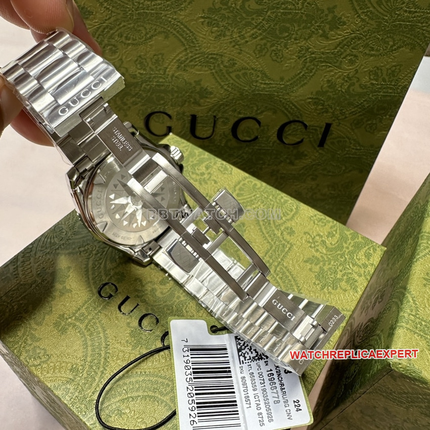 Gucci 1:1super clone2024 new blue dialsteel bracelet model YA136362clasplive photos