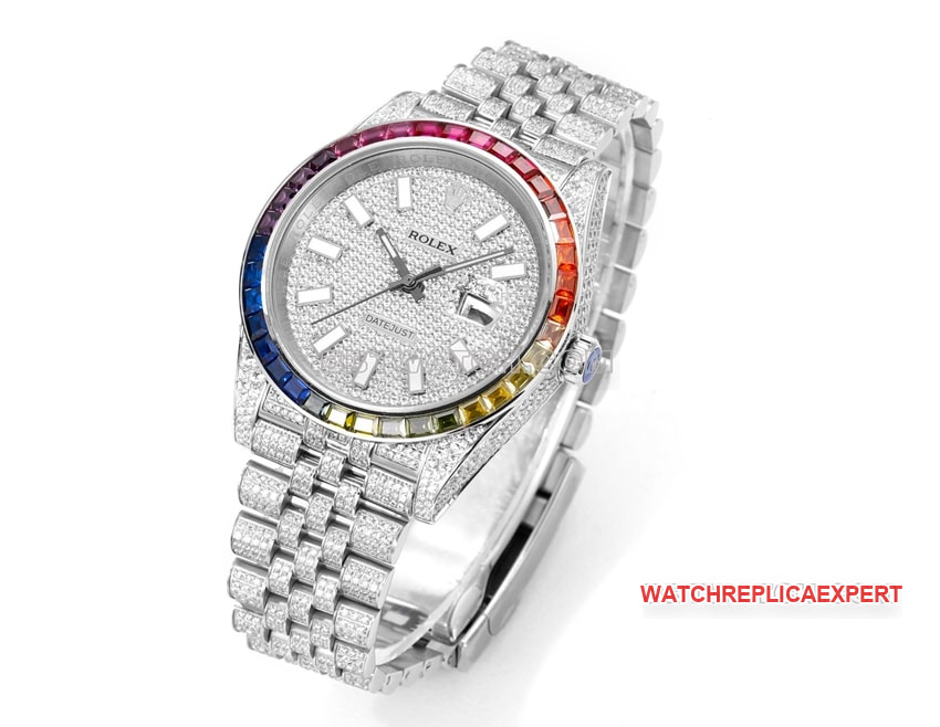 MS Factory Rolex Log Super Clone2024 New Full Diamond Disk Stick-Shaped Hour Markers front live photo